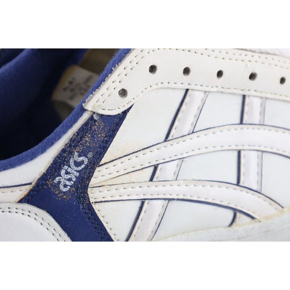NOS Vintage 90s Asics Mens 8.5 Spell Out Outrage Lo Sneakers Shoes White Blue main image 9